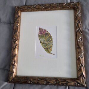 WATERCOLOR LEAF FRAMED PAINTING